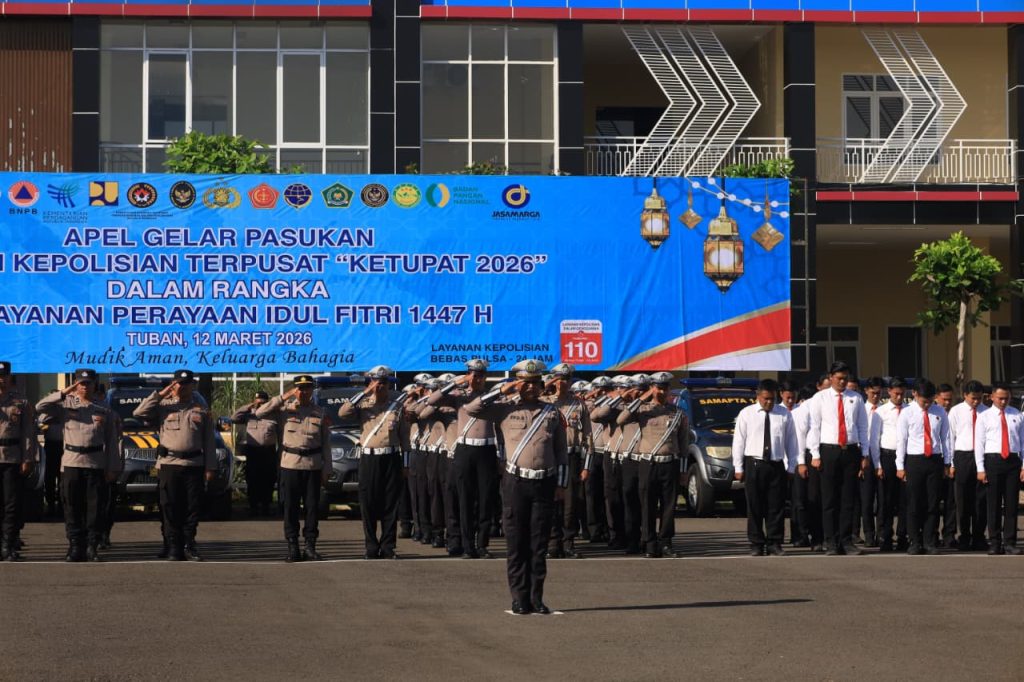 Polres Tuban Gelar Apel Pasukan Kesiapan Pengamanan Oprasi Ketupat 2026,Demi Kelancaran Hari Raya Idul Fitri 1447 H